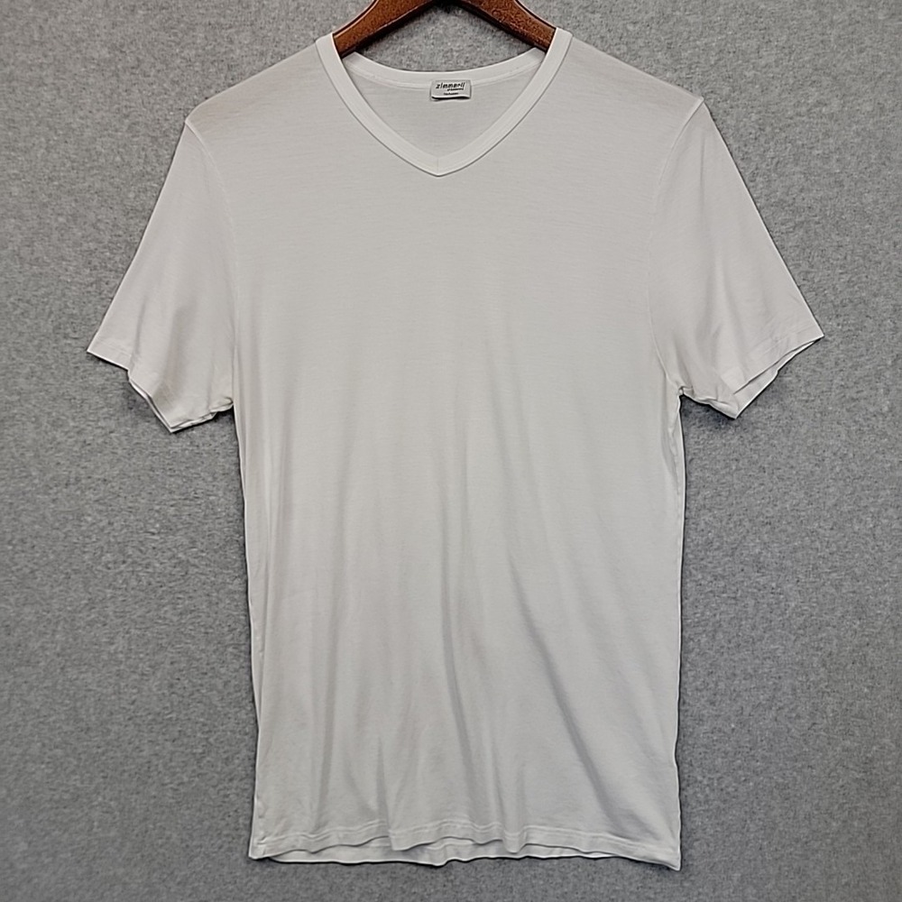 ZIMMERLI Of Switzerland T-Shirt White 700 Pureness V-neck Micromodal Mens Large